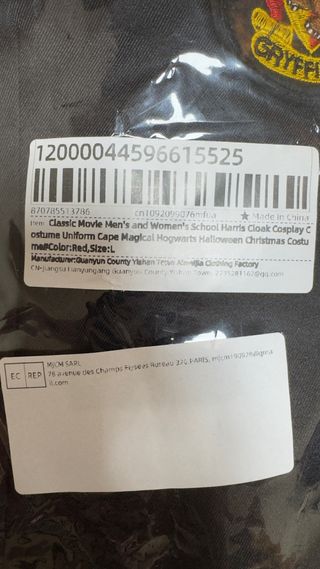 Capa Harry Potter Gryffindor Talla L