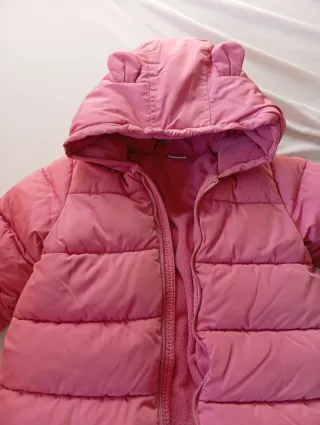 Abrigo acolchado rosa niña con capucha
