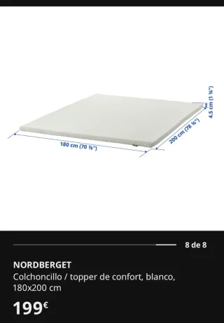 Colchoncillo / topper NORDBERGET 180x200cm
