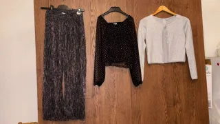 Conjunto fiesta niña plateado