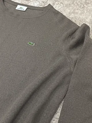 Jersey Lacoste Cuello Redondo Marrón
