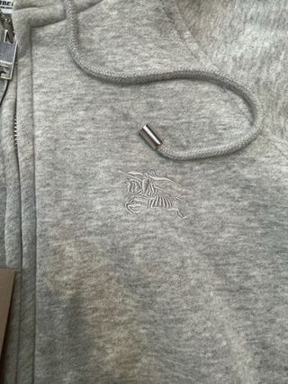 Sudadera Burberry Gris con Capucha y Cremallera
