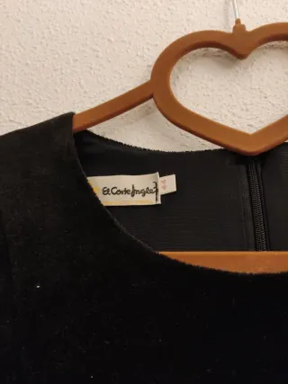 Vestido fiesta vintage negro tul y terciopelo T.44