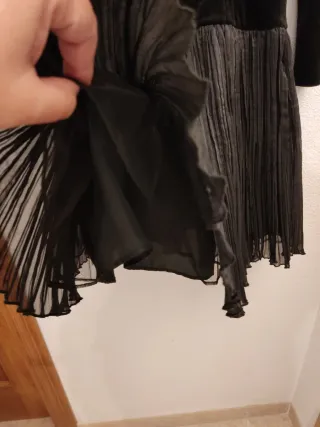 Vestido fiesta vintage negro tul y terciopelo T.44