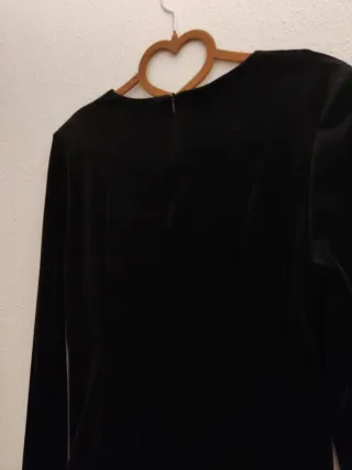 Vestido fiesta vintage negro tul y terciopelo T.44