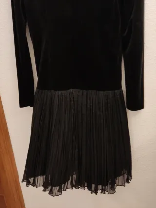 Vestido fiesta vintage negro tul y terciopelo T.44