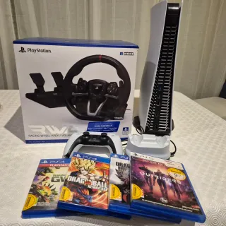 PS5 + Volante Hori + 4 Juegos
