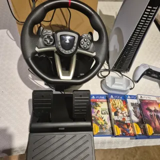 PS5 + Volante Hori + 4 Juegos