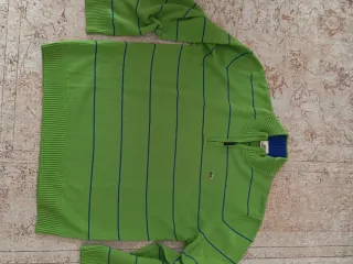 Jersey Lacoste Hombre Verde Rayas Azules