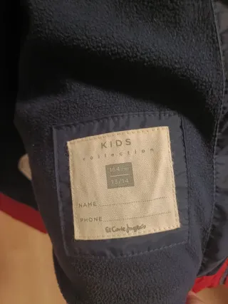 Abrigo acolchado niño rojo y azul