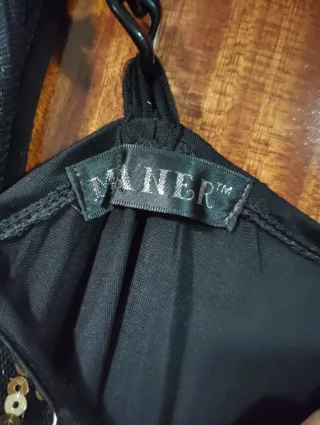 Vestido lentejuelas negro y dorado