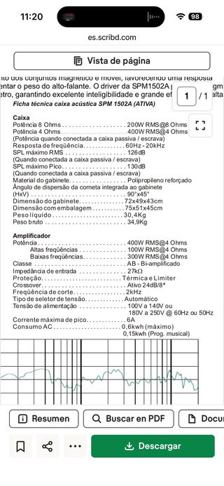 Altavoz JBL autoamplificado