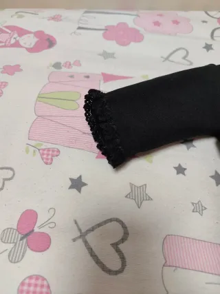 Vestido de mantilla negro hecho a mano + mantilla