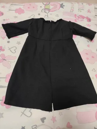 Vestido de mantilla negro hecho a mano + mantilla