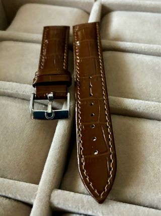 Correa de reloj de piel marrón para Omega