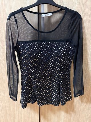 Maglia Zuiki donna nera con stelle