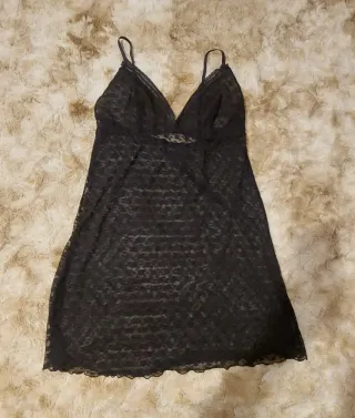 Camisón corto encaje negro