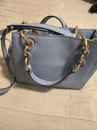 Bolso Michael Kors Azul con Detalles Dorados