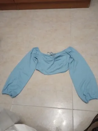 Blusa manga larga celeste