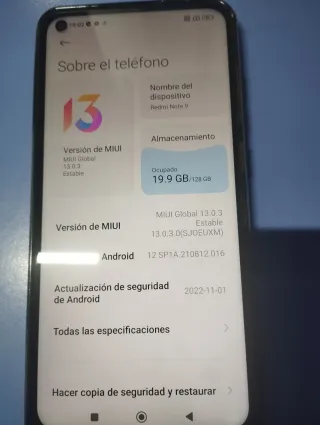 Telefono Xiaomi Redmi Note 9 Verde