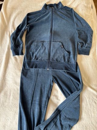 Tuta donna in ciniglia blu taglia L