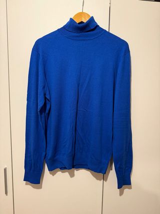 Jersey cuello vuelto azul talla M