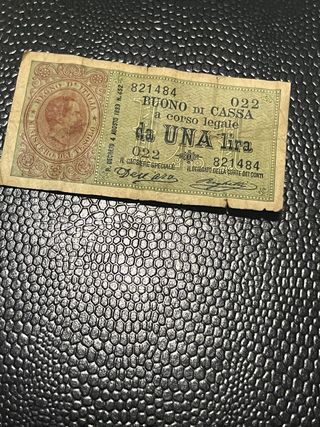 Buono di Cassa 1 Lira 1893 Regno d'Italia