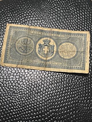 Buono di Cassa 1 Lira 1893 Regno d'Italia