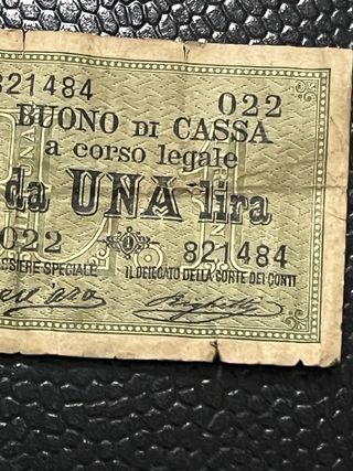 Buono di Cassa 1 Lira 1893 Regno d'Italia