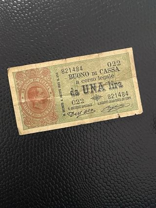 Buono di Cassa 1 Lira 1893 Regno d'Italia