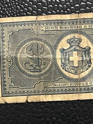 Buono di Cassa 1 Lira 1893 Regno d'Italia