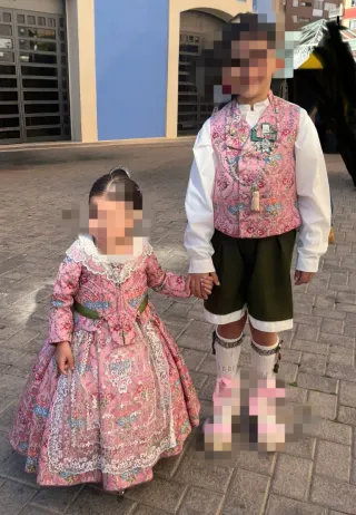 Traje Fallera Niña y Chaleco a Juego