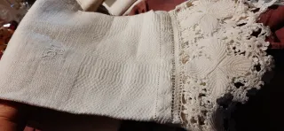 Asciugamano vintage telaio ricamato con pizzo