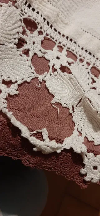 Asciugamano vintage telaio ricamato con pizzo