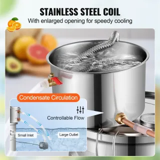 Distillatore in Acciaio Inox con Raffreddamento