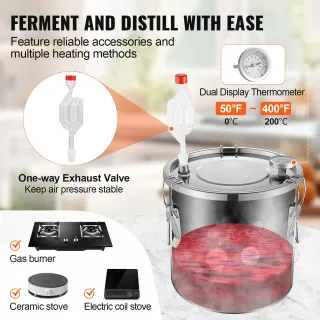 Distillatore in Acciaio Inox con Raffreddamento