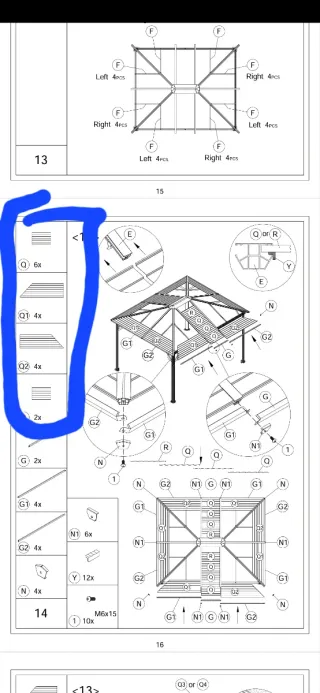 Cenador de jardín marrón y negro