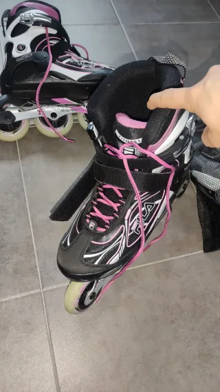 Patines Fila Talla 39 + Protecciones + Bolsa