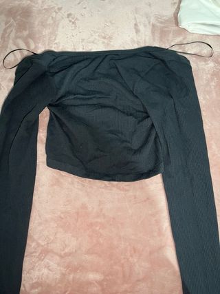 Top negro manga larga