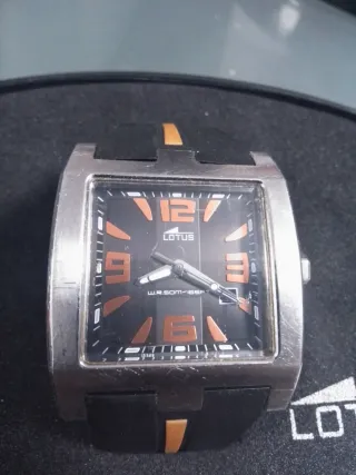Reloj Lotus Hombre Negro/Plata