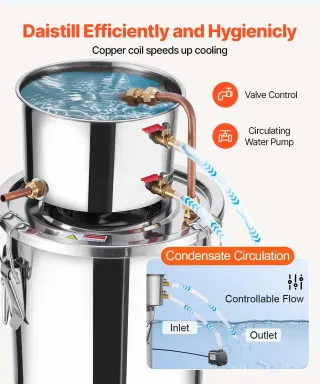 Distillatore di Alcool 11 L Acciaio Inossidabile