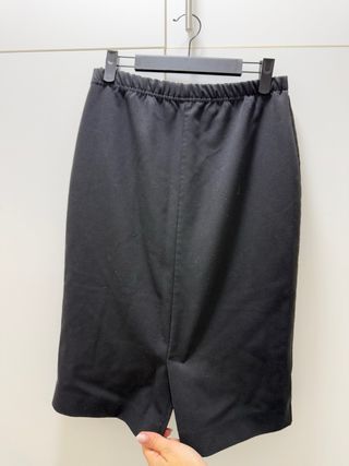 Gonna a tubino nera con elastico in vita