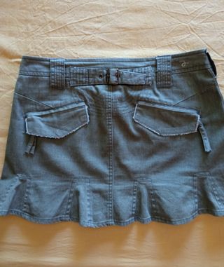 Falda vaquera gris Mango