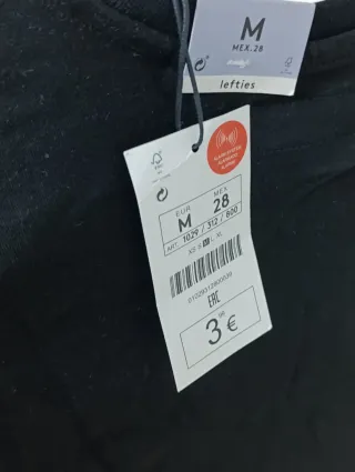 Crop Top Manga Larga Negro Talla M