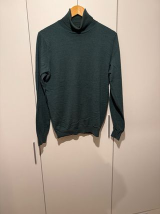 Jersey cuello alto verde Massimo Dutti Talla M.