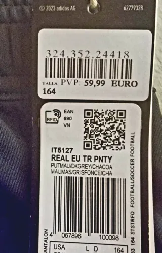 Pantalón de chándal Real Madrid Adidas