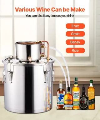 Distillatore di Alcol 30 L Bobina di Rame Argento