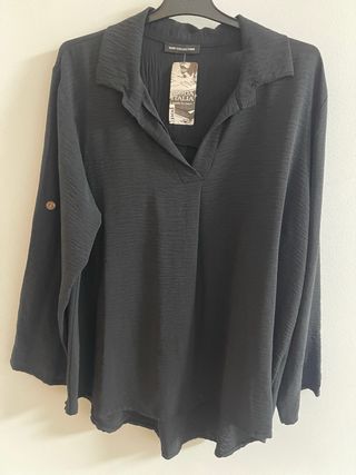 Blusa Moda Italia Negra Talla XL