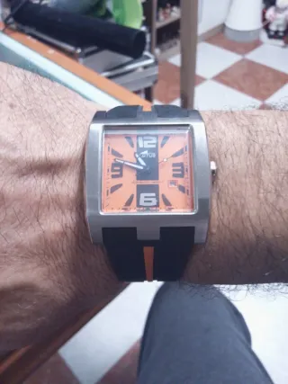 Reloj Lotus Hombre Negro Naranja