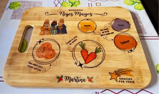Tabla de madera Reyes Magos personalizada